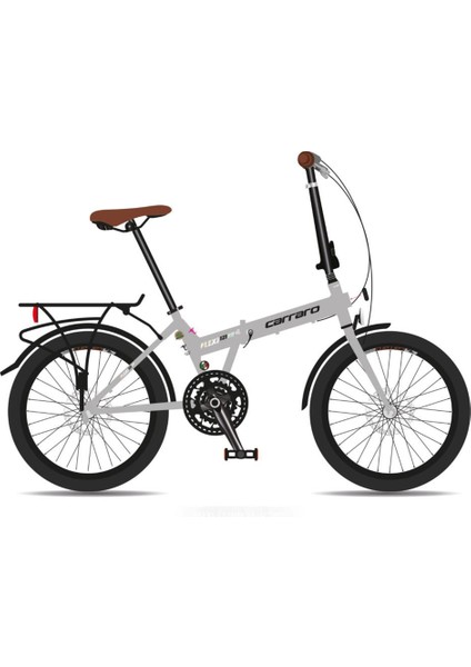 20J Carraro Flexi 121 Hd Katlanır Bisiklet - Mat Gri Siyah Kahve