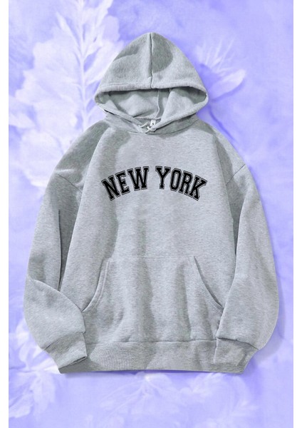 Newyork Baskılı Oversize Sweatshirt