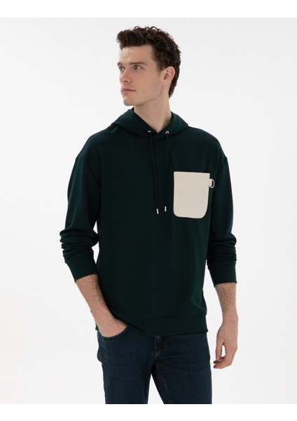 Erkek Zümrüt Comfort Fit Sweatshirt 50290615-VR055