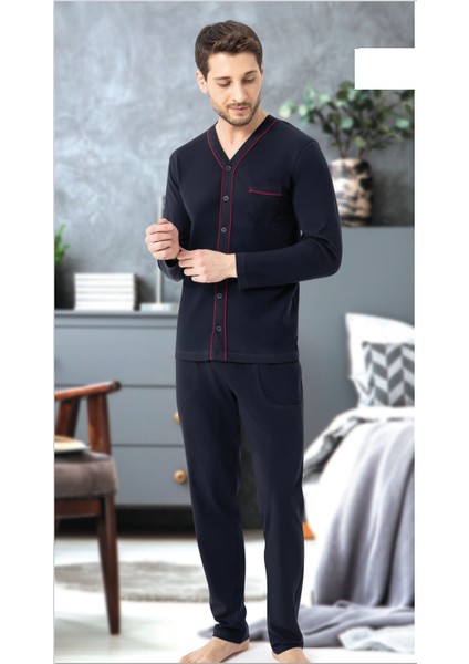 Erkek Boydan Düğmeli Pijama Takımı