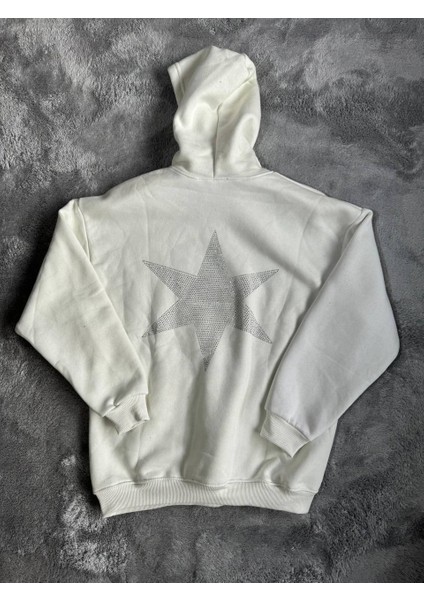 Taşlı Oversize Unisex Sweatshirt