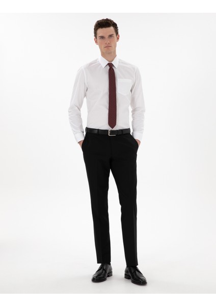 Erkek Beyaz Regular Fit Uzun Kollu Basic Gömlek 50302972-VR013