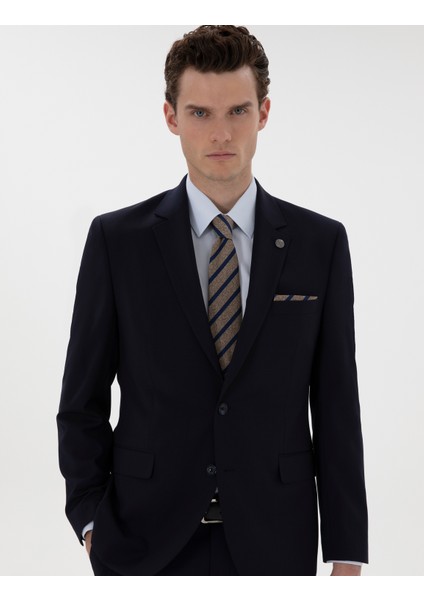 Erkek Lacivert Slim Fit Yün Takım Elbise 50305448-VR033 modelleri