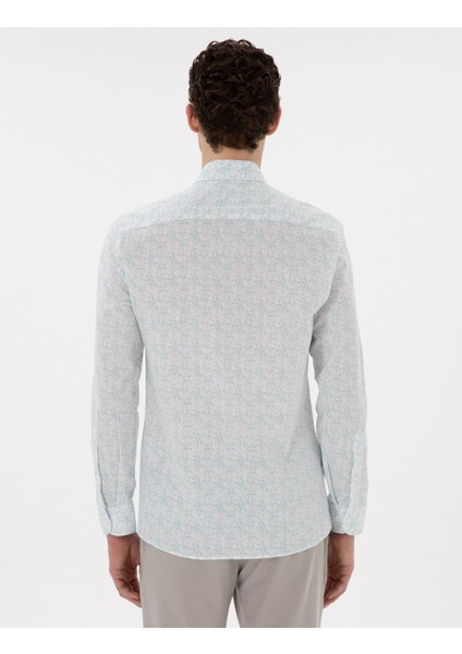 Erkek Mint Slim Fit Uzun Kollu Gömlek 50304548-VR152 indirimleri
