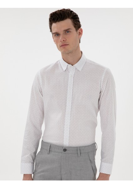 Erkek Gri Slim Fit Uzun Kollu Gömlek 50301557-VR024 modelleri