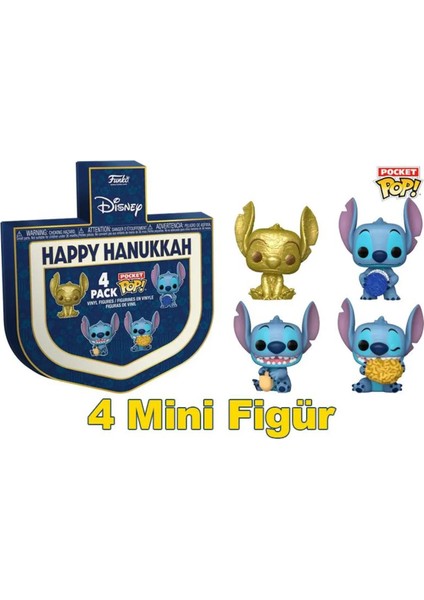 Pocket Pop Stitch - Dreidel su - Disney: Lilo & Stitch - Koleksiyonluk Mini Figür -4'lü Paket
