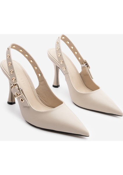 Kadın Stiletto Troklu Atkılı Topuklu Ayakkabı Ragon