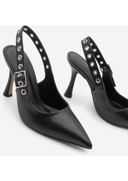 Kadın Stiletto Troklu Atkılı Topuklu Ayakkabı Ragon