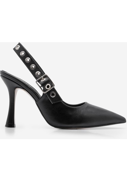 Kadın Stiletto Troklu Atkılı Topuklu Ayakkabı Ragon