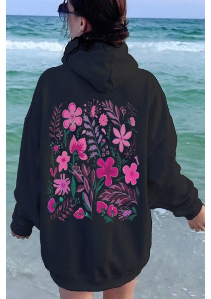Uygun Tarz Bahar Esintisi Çiçek Baskılı Oversize Sweatshirt