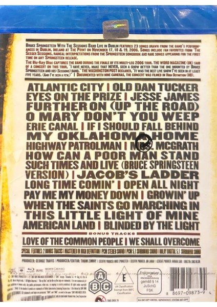 Bruce Springsteen ‎– Live In Dublin (Bluray)