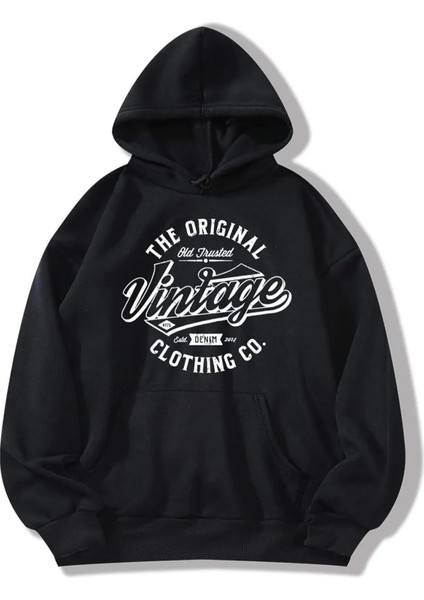 Uygun Tarz Vintage Baskılı Oversize Sweatshirt