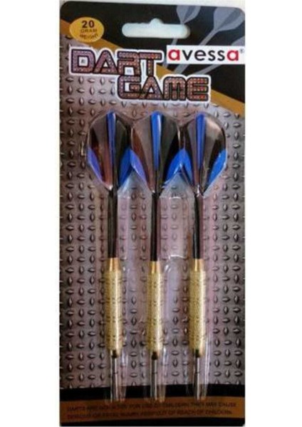 Spor Malzemeleri - 20 gr Pirinç 3 Lü Dart Oku Seti Mavi - AP502