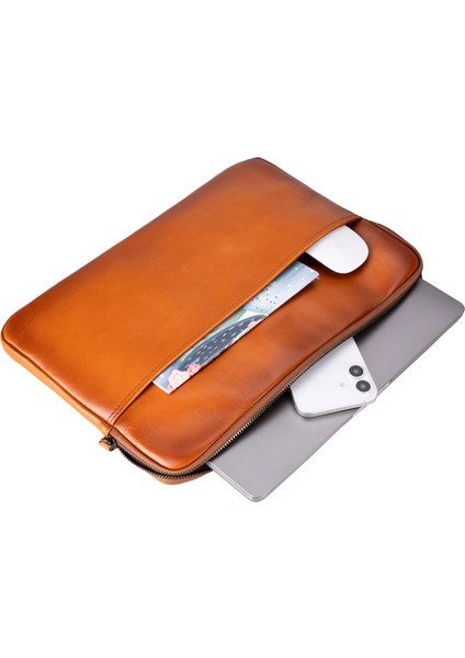 Hakiki Deri 14" ve 16" Laptop Çantası, Notebook Macbook Çantası