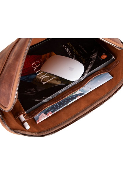 Hakiki Deri 14" ve 16" Laptop Çantası, Notebook Macbook Çantası