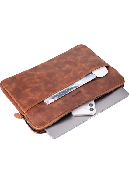 Hakiki Deri 14" ve 16" Laptop Çantası, Notebook Macbook Çantası