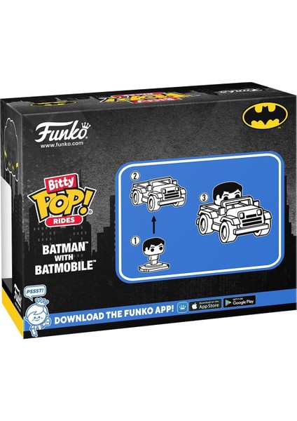 Figür Dc Comics - Ride Batman Batmobile Bitty Pop 6 cm