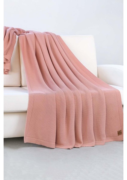 Alina %100 Organik Pamuk Nefes Alan Örtü, Örgü Koltuk Şalı, Tv Battaniyesi