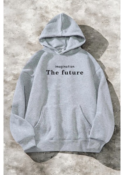 Uygun Tarz The Future Baskılı Oversize Sweatshirt