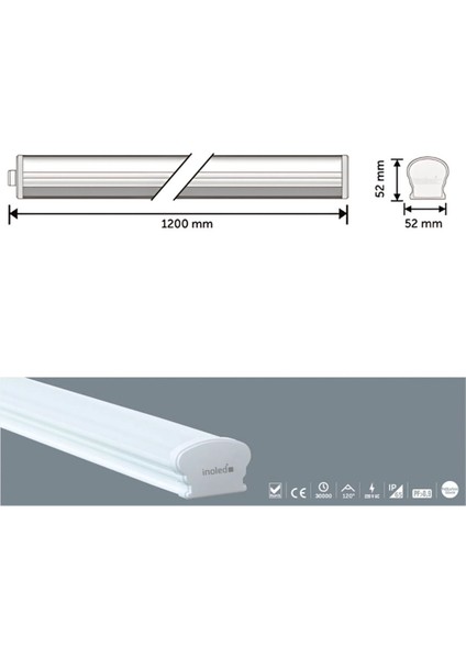 Inoled 60 Watt LED Etanj Armatür - Aspera 2916-03 Doğal Beyaz Işık fiyatları
