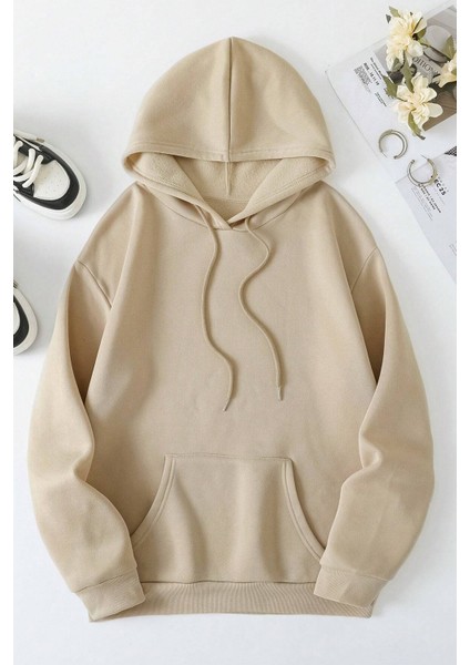 Uygun Tarz Faith Over Baskılı Oversize Sweatshirt fiyatları