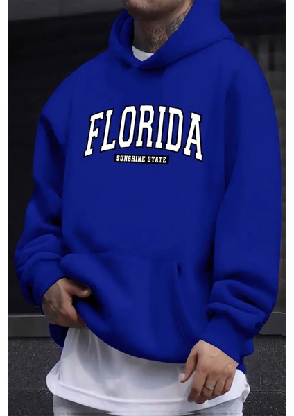 Uygun Tarz Florida Baskılı Oversize Sweatshirt