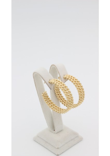 Xupıng Jewelry 14 Ayar Altın Kaplama,şerit Kesim Trend Küpe fiyatları