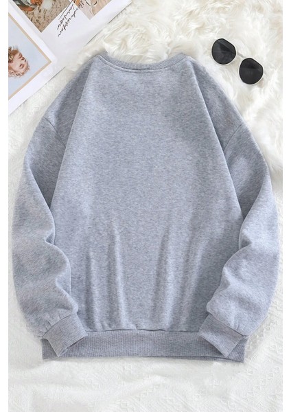 Mountain Baskılı Oversize Sweatshirt
