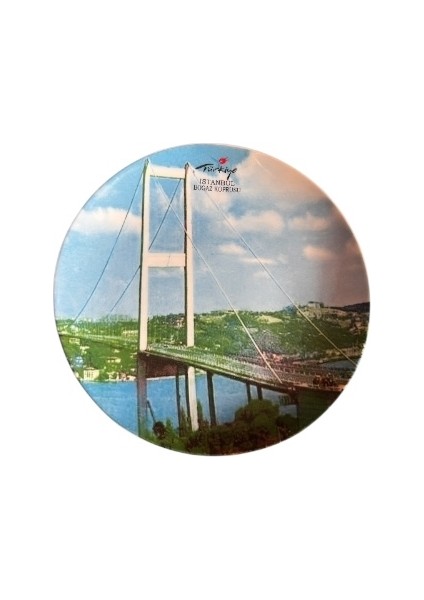 Istanbul Boğaziçi Köprüsü Görselli Yazılı Dekoratif Duvar Tabağı