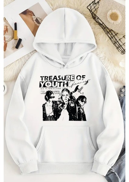 Uygun Tarz Treasure Of Youth Baskılı Oversize Sweatshirt