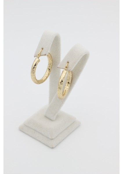 Xupıng Jewelry 14 Ayar Altın Kaplama,halka Küçük Desenli Küpe modelleri