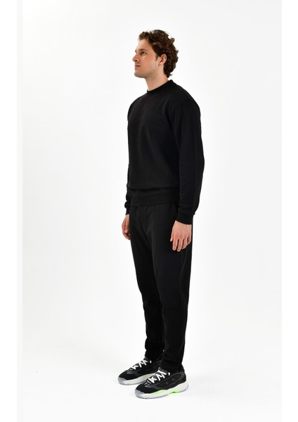 Rafined Workday Erkek Siyah Sweatshirt (BCS2448-02)