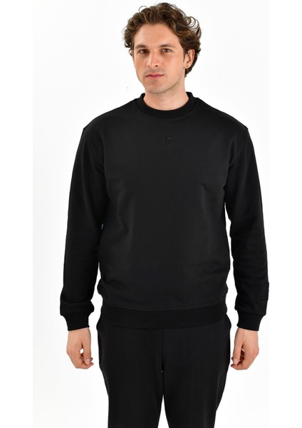 Rafined Workday Erkek Siyah Sweatshirt (BCS2448-02)