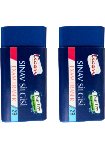 2b Sınav Silgisi 2 Adet Xxx Dust Free Ticon Toz Bırakmaz
