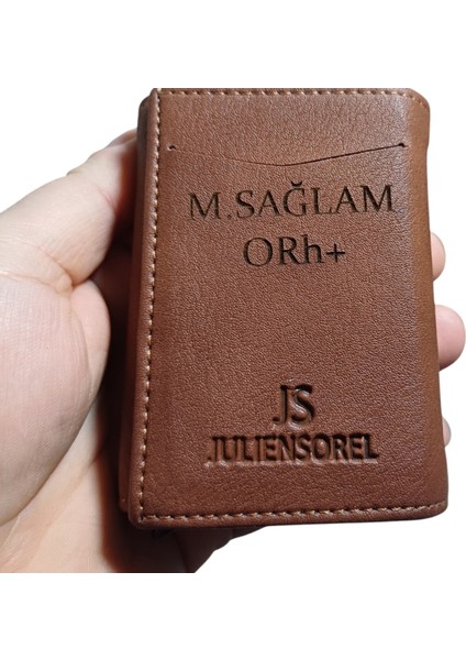 Kişiye özel isimli Demir Mekanizmalı Unisex Kartlık Cüzdan