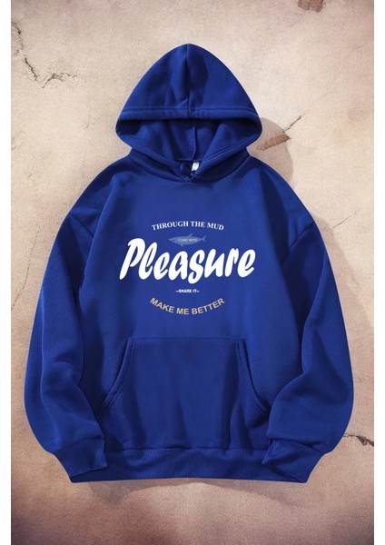 Uygun Tarz Pleasure Baskılı Oversize Sweatshirt