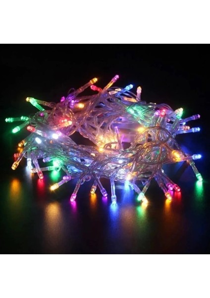 10 Metre 100 Ledli Fişli Led, Dekor Lambası 10M Rgb Yılbaşı Ağacı Işığı