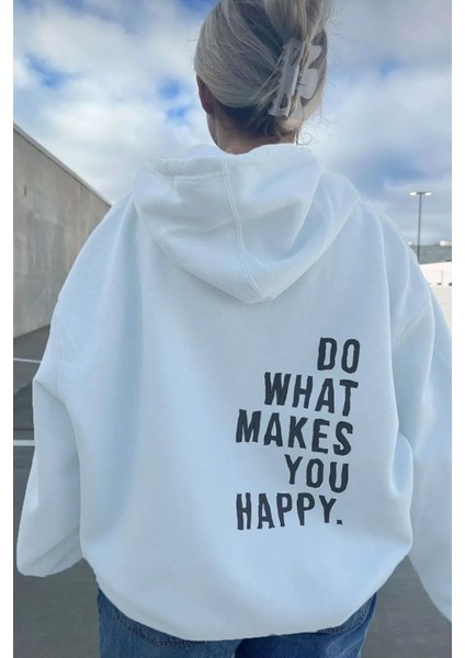 Do What Baskılı Oversize Sweatshirt