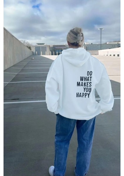 Do What Baskılı Oversize Sweatshirt