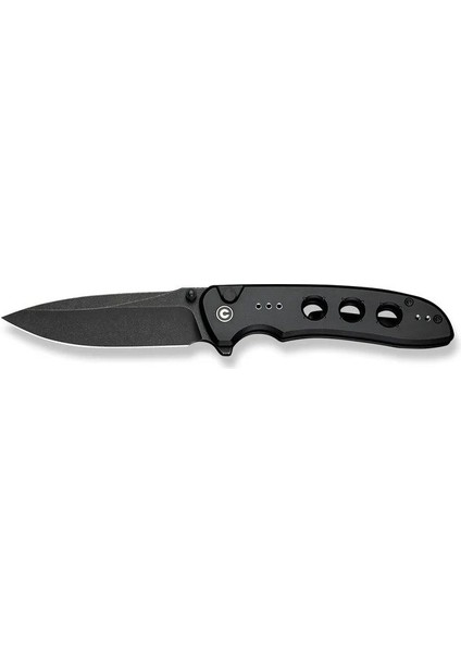 Hyperpulse Flipper & Thumb Stud & Button Lock Knife Black Aluminum Handle Çakı