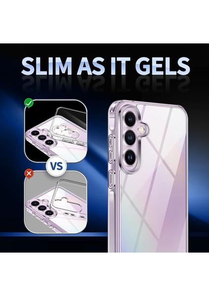 Samsung Galaxy A55 Kılıf Kamera Çıkıntılı Korumalı Yumuşak Şeffaf Silikon + 9h Ekran Koruyucu Cam Set 2in1