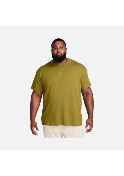 DO7392 307 Premium Essentials Short-Sleeve Yeşil Bol Kesim Erkek Spor T-Shirt