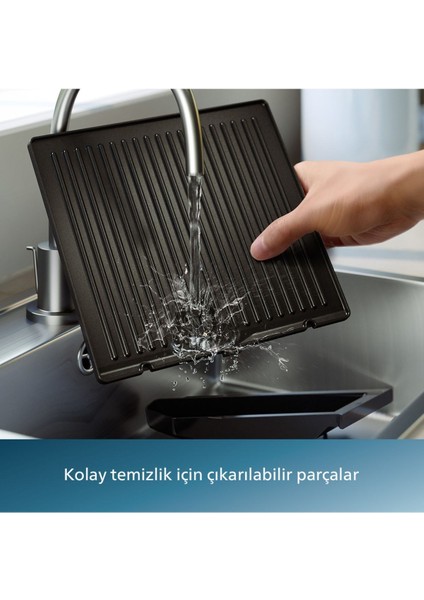 HD6301 2200W 5000 Serisi Yanmaz Yapışmaz Döküm Plakalı Izgara ve Tost Makinesi
