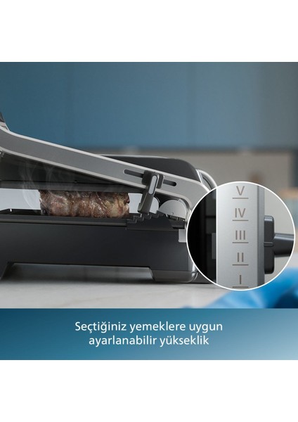 HD6301 2200W 5000 Serisi Yanmaz Yapışmaz Döküm Plakalı Izgara ve Tost Makinesi