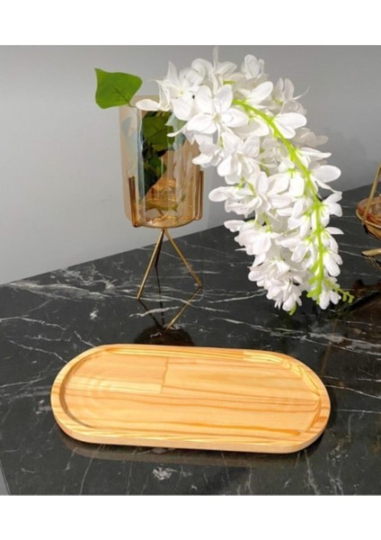 Şehrimostarkırk1 Yağdanlık Altlık Stand Ahşap Sunum Tahtası - Yağlık Altlığı Çam 12*25*1,8 cm
