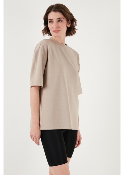 Streç Oversize Fit Bisiklet Yaka T Shirt Bayan T Shirt 5865911 fırsatları