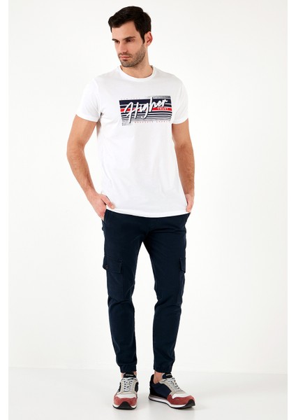 Pamuklu Slim Fit Bisiklet Yaka Baskılı T Shirt Erkek T Shirt 541HIGHER fiyatları
