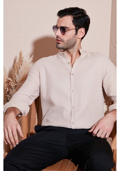 Pamuklu Regular Fit Hakim Yaka Gömlek Erkek Gömlek CF25S127702