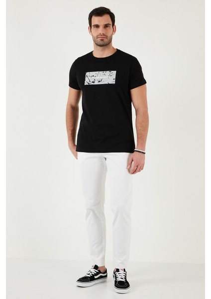 Pamuklu Slim Fit Bisiklet Yaka Baskılı T Shirt Erkek T Shirt 541TOLIVE fiyatları