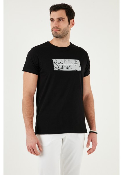 Pamuklu Slim Fit Bisiklet Yaka Baskılı T Shirt Erkek T Shirt 541TOLIVE indirimleri